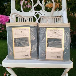 2 Historic Charleston Foundation Pillow Shams Quilted King Size King Charles